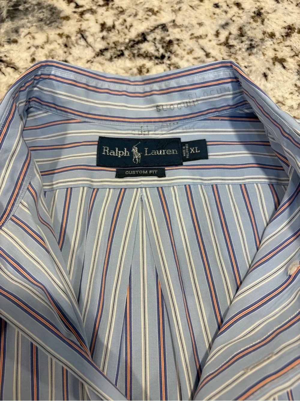 Ralph Lauren Light Blue Multi-Stripe Button-Down Shirt with Red Pony - Picture 4 of 6